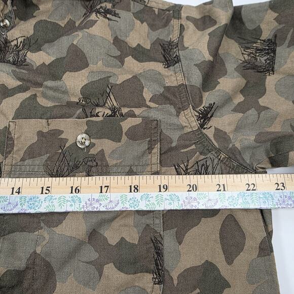 Wrangler Rugged Wear Camo Long Sleeve Button Up Shirt Size M All Over Dog Print - Picture 9 of 12